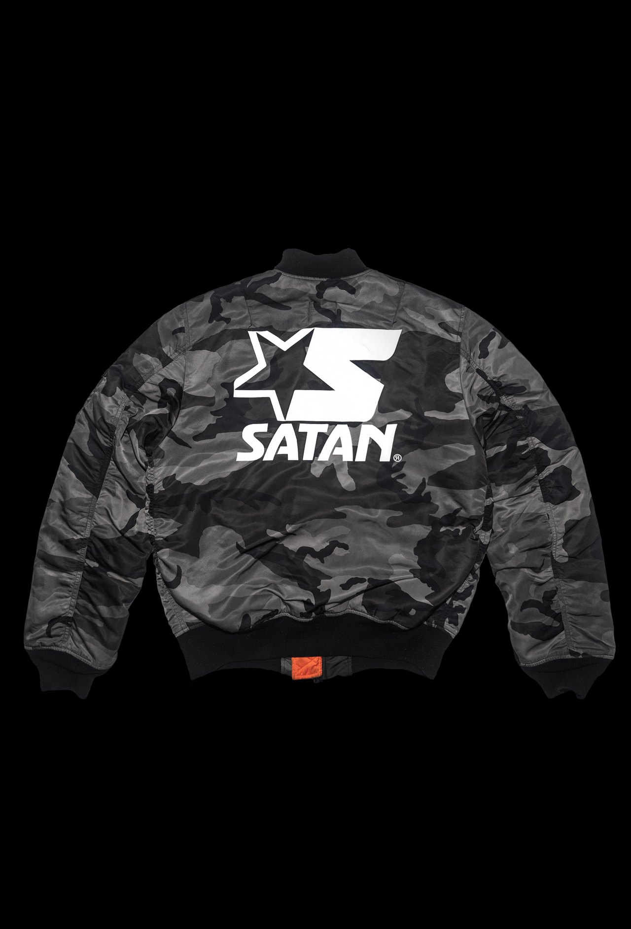 SATAN ALPHA INDUSTRIES CAMO MA-1 BOMBER / 1 OF 1 (L)